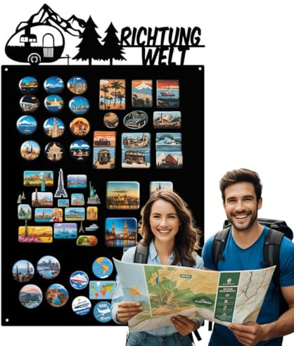 Anwicar Magnettafel - Magnetische Pinnwand mit Anhänger-Motiv - ideal für Magnete und Notizen - magnetisches Whiteboard - beschreibbare Tafel - inkl. Montageset - 30x50 cm - Schwarz