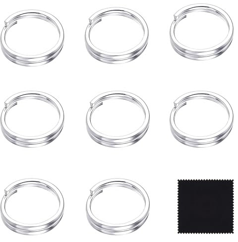 simarro 8 Stück Biegeringe Silber, 925 Binderinge mit Doppelschlaufen 6mm Silber Sprungringe Kleine Metallringe Verbindungsstücke für Schmuckherstellung Ketten Halskette Sprung Ring