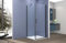 Box doccia 2 lati 70x100 cm fisso + porta 1 battente H200 cm cristallo 6mm profilo Nero Opaco LUCIO