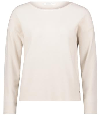 Betty & Co Damen Strickpullover mit Rundhalsausschnitt 38, Bright Cream Melange