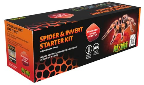 Exo Terra Spider & Invertebrate Terrarium Accessory Kit – Habitat Supplies for Tarantulas, Spiders, and Other Inverts