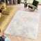 TAPISO Silk Teppich Shaggy rutschfest Weiß Creme Einfarbig Antirutsch Hochflor Langflor Modern Schlafzimmer Wohnzimmer Bedvorleger ÖKO-TEX 200 x 300 cm