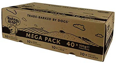 Barking Heads Wet Dog Food Pouches - Mega Variety Pack - Natural & Grain-Free with No Artificial Flavours Plus Added Vitamins & Minerals 40 x 300g