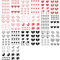 Everjoy Rouge Noir Coeurs D'amour Tatouages Temporaires 15 Modèles 2 Couleurs 360 Modèles, Autocollants De Tatouage De Décalque De Saint-Valentin Imperméables pour Femmes