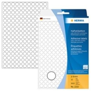HERMA Marking Dots, Diameter: 8 mm, White, You will receive 1 pack, Contents: 5632 pieces