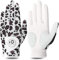 FINGER TEN Golfhandschuhe Damen Leder Links Rechts Hand Golfhandschuh Golf Handschuhe mit Ball Marker Wert 1 Stück Handschuh, Rain Grip Griff Linke Rechte Golfer (Marron, L, Links)