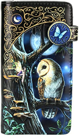 Fantasy-Geldbörse mit Elfe und Eule - Fairy Tales, geprägt, Motiv von Lisa Parker | Geldbeutel, viele Fächer, Portemonnaie, H 18,5 cm