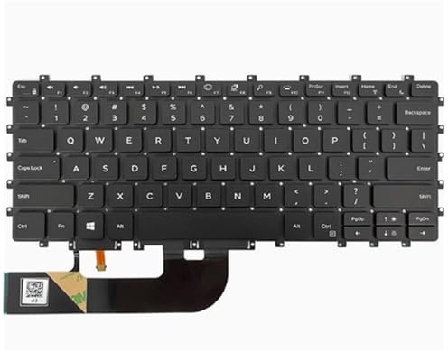 fqparts Laptop Keyboard for Dell XPS 15 9570 Black US United States Edition