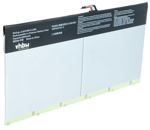 vhbw Batterie Compatible avec ASUS Transformer Mini T102HA, Transformer Mini T103H, Transformer Mini T102H Tablette Pad (8200mAh, 3,85V, Li-polymère) | Transformer Mini T103H, Transformer Mini T102H tablette pad (8200mAh, 3,85V, Li-polymère)