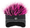 Eisbär Mütze Wintermütze mit Haaren Keke Cocker für Damen und Herren, Größe:Einheitsgröße, Farbe:Grau-Pink