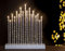 Marco Paul Christmas Twisted Pipe Tube Candle Bridge Arch - Modern Free Standing Battery Operated 17 White LED Candles - Festival Accessories for Table, Window and Xmas Candle Bridge Decor (Silver)