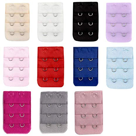 Kissa - 1 prolunga per reggiseni, 2 ganci, con scollatura a 2 ganci, 3,5 x 5 cm grigio Taglia Unica