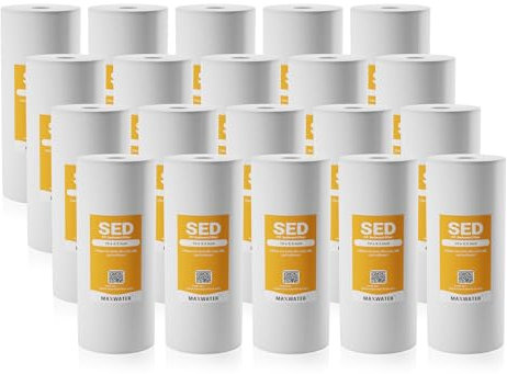 Max Water Set di cartucce filtranti di ricambio da 1 micron, 25,4 x 11,4 cm, per RO standard, senza BPA, filtro per sedimenti in polipropilene, compatibile con W15-PR, DGD-5005, PP10BB-CC, GXWH35F,