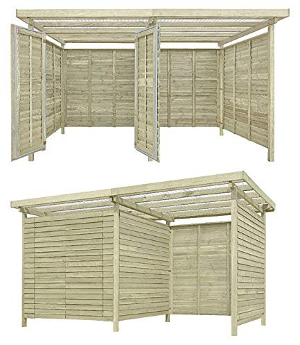 Gartenpirat Gerätehaus Cargo Duo mit Box Kiefer KDI 408 x 254 cm