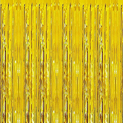 6.5Ft Foil Fringe Curtains Metallic Tinsel Streamers Backdrop for Party Prom Birthday Favors Decoration Halloween Decorations Party Favors, 1 x 2m/ 3.3 x 6.5 feet