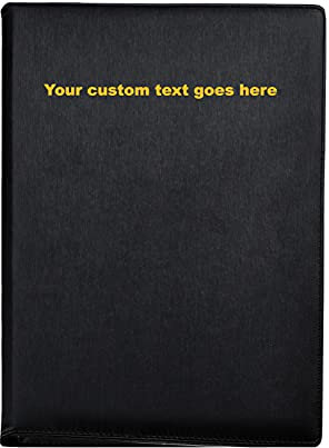 Arpan Personalisierter Text 24 Hüllen 48 Seiten A4 Präsentationsmappe Dokumentenmappe Präsentationsmappe Präsentationsbuch Portfolio Professionelle Konferenzmappe Kunstleder (schwarz)