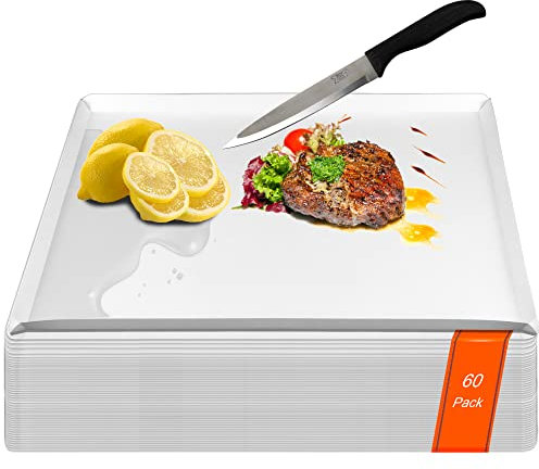 ZVP Disposable Cutting Board 60 Count, Collapsible Cutting Board Sheet with Built-in Crease, Flexible Plastic Cutting Mat for Kitchen and Commercial Use, 17 x 12 In