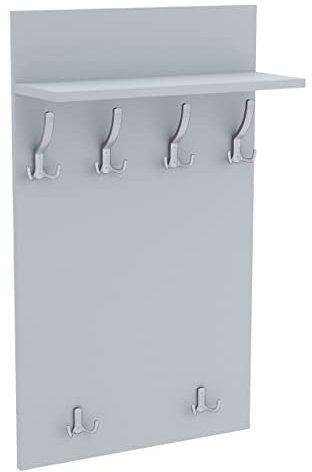 AKKE 90x60 | MAXI Garderobenpaneel Wandgarderobe Garderobe Wandpaneel Kleiderstange ALUMINIUM | HELLGRAU