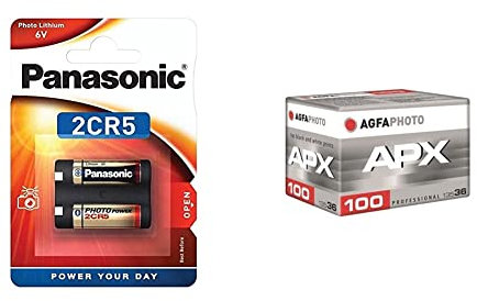 Corp. Panasonic Pila de Litio Panasonic 2CR5 6V Blister 1 + AgfaPhoto APX 100 Professional 135-36 Película fotográfica
