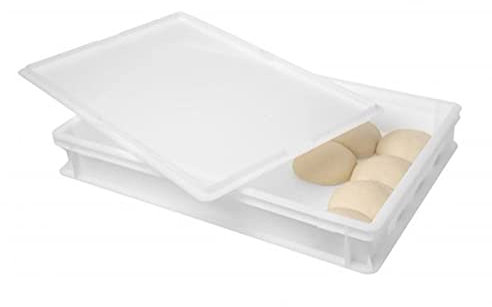 Chabrias Ltd Pizza Bread Dough 18 Litre Tray Box with Lid Food Grade Stackable Proofing Tray Storage Container (18, Rectangular, 1, CA14)