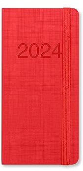 Letts Memo Slim week to view 2024 diary - red