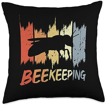 Vintage Beekeeping Enthusiast Throw Pillow