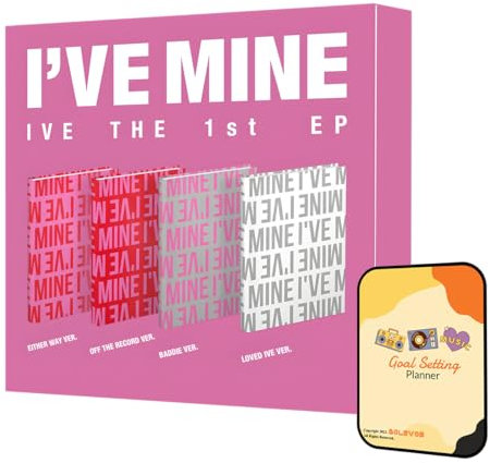 IVE I'VE MINE Album [I'VE MINE The 1st EP Full Album Set (4 ver. set)]+Pre Order Benefits+BolsVos Exclusive K-POP Inspired Digital Merches (Goal Setting Planner, Sticker Pack)