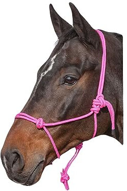 Hi-Viz Reflektierendes Seil Halfter mit Führstrick Se Voll Verstellbar (Full, Rosa)