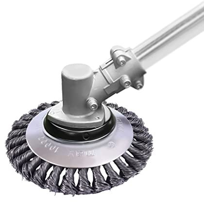 Unkrautbürste für Freischneider, 6 Zoll Unkrautbürste, Strimmerbürste für Freischneider und Unkrautvernichter im Garten, Silber