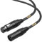 Clef Audio Labs Premium 50ft XLR Male to Female Cable - Balanced, Shielded, 22AWG Oxygen-Free Copper, Black Zinc Alloy Shell, Gold Plated Connectors, with Cord Caddy for Easy Storage and Transport