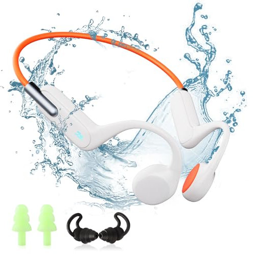 HIFI WALKER Knochenschall Kopfhörer IPX8 wasserdichte Schwimmen Kopfhörer Open-Ear Bluetooth 5.3 Sportkopfhörer mit Mikrofon und 32GB MP3, Laufen, Schwimmen