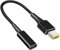 OYY Female USB C to Square Yellow Tip Cable for Lenovo Thinkpad Charger 45W 65W 90W Power Adapter for T430 T440 T450 T460 T470 E440 E550 X1 Carbon Yoga 11s Flex 14 15D
