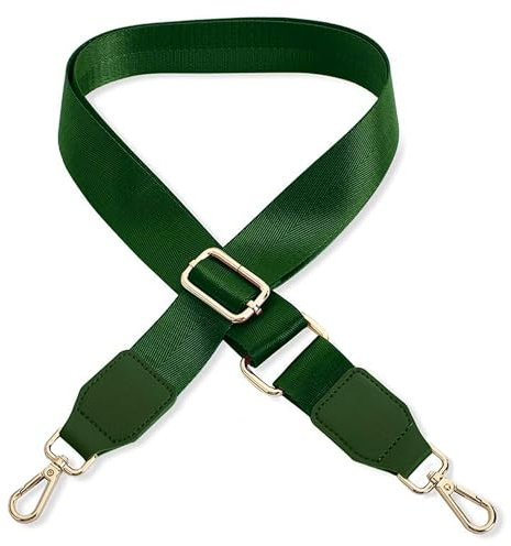 Schultergurt für Handtasche Laptoptasche - Dunkelgrün [Metallfarbe: Gold] - Länge verstellbar 89-142 cm - Breite 3,8 cm - Ersatz Gurt Band Schulterriemen Strap Umhängegurt für Laptoptasche