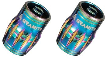 Granite Juicy Nipple Ventilkappe mit Ventilkern-Entfernungsfunktion, Reifenventilkappen Staubschutz für Fahrräder und Fahrzeuge, Langlebige Legierung Schrader-Ventilkappe, 2er-Set (Oil Slick)