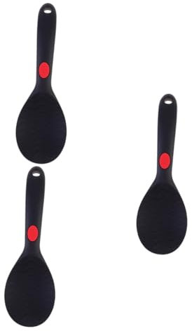 Cabilock 3 Piezas cubiertos creativos Cucharón de arroz antiadherente paleta de arroz cuchara para servir comida antiadherente utensilios de cocina cuchara de arroz de silicona