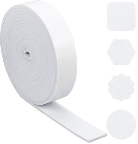 NBEADS Cinta de Fieltro Autoadhesiva de 500x4cm, Tira de Fieltro Adhesiva Blanca con Parte Posterior Pegajosa para Proteger Pisos de Madera Protectores de Pared para Sillas, 5mm de Espesor