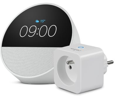 Echo Spot | Blanc + Sengled Smart Plug, Fonctionne avec Alexa - Kit de démarrage Maison connectée