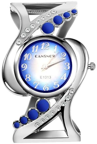 Spangenuhr Damen - Stilvolle Uhr Damen | Damen Uhren | Damenuhren | Armbanduhren für Damen | Damenuhr Silber | Armbanduhr Damen Silber | Silber Uhr | Uhr Damen Silber | Uhr Silber Damen (Silber-Blau)