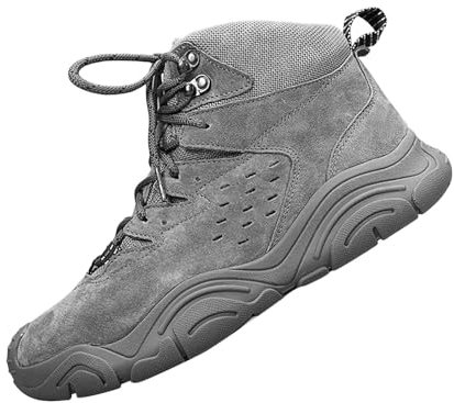 Stivali invernali da uomo, imbottiti, antiscivolo, da trekking, da caccia, da combattimento tattico, militari, grigio., 43