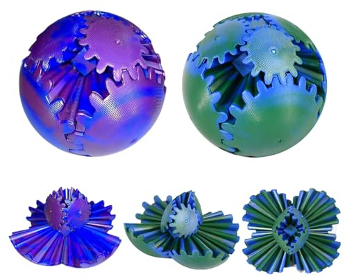 2pcs Gear Ball 8CM,Gear Sphere,3D Printed Gear Ball,Cube Fidget Toy,Steampunk Whirling Wonder Gear Ball
