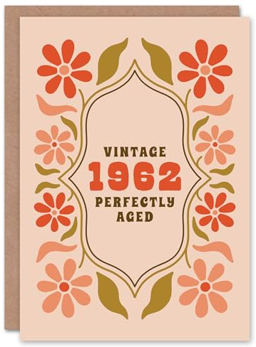 Artery8 Vintage Year Floral Flowers Her Born 1962 Aged 63 Years Old 63th Birthday Card Mum Gran Wife
