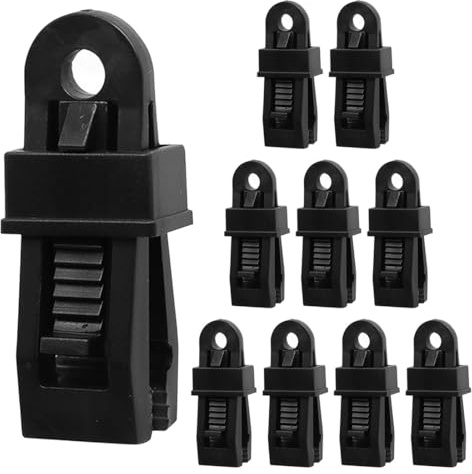 10 Pcs Pince à Bâche, Pinces à Bâche Résistantes, Pince pour Bâche, Mousqueton pour Auvent et Tendeur de Bâche, Fixation de Bâche pour Camping, Caravanes, Pique-Nique