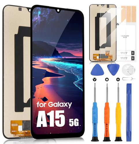 TFT Ecran pour Samsung Galaxy A15 LCD pour Samsung A15 4G / 5G SM-A155 SM-A156 Écran Tactile Digitizer Assembly Réparation Kit (Nero, Not Support Empreintes Digitales)