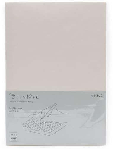 MD MIDORI - Taccuino a quadretti A5, carta piatta giapponese, 176 pagine
