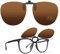 TEMSO Retro Round Clip On Sunglasses Flip up for Women Men,Polarised Clip-on Sunglasses for Driving Glasses,Clear Vision,Anti Glare