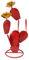 Qcwwy Squisito Cactus in Metallo con Scultura di Fiori Vibranti Decorazioni da Giardino per Rosso Esterno