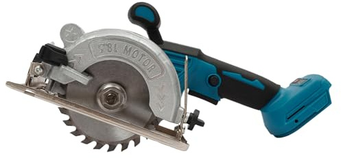 Akku Mini Kreissäge 1050W, Bürstenlose Handkreissäge mit 3 Sägeblätter, Schutzbrille und Handschuhe, 0-45° Schnittwinkel, 6800 U/min (Ohne Akku)