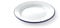 HENDI Plato de acero esmaltado blaco, con borde azul, llano, bandeja, recipiente redondo, para horno de cocina, para preparar y servir diferentes platos, postres, ensaladas, ø240x(H) 22mm