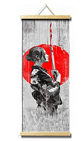 Crewell hochauflösendes Leinwand-Gemälde, Wall-Art-Poster, Heimdekoration im japanischen Stil, hängendes Bild für Wohn- und Schlafzimmer, g, 25 * 80cm