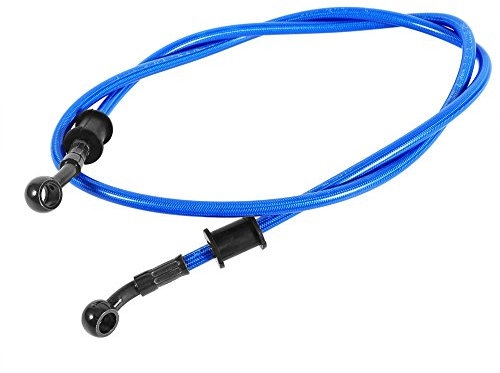 Keenso Motorrad Kupplung Bremsschlauch, Motorrad 500mm / 600mm / 900mm /1200mm Stahlflex Bremsschlauch Bremskupplung Ölschlauch für Fahrrad Enduros Motocross Motorrad(1200mm-Blau)